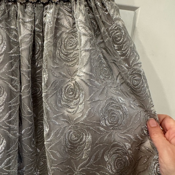 Rare Editions girls dress, size 6 w pearls, silver - Picture 2 of 6
